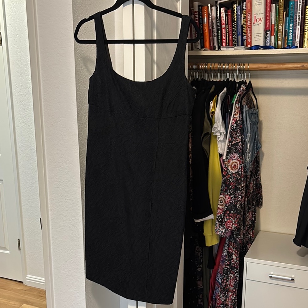 Diane Von Furstenberg Black Yellow Sheath Midi Dress